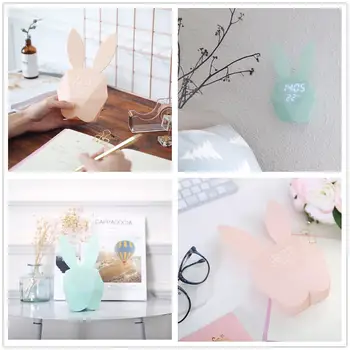 

Bunny LED Sound Night Light Thermometer Rechargeable Table Wall Clocks Cute Rabbit Shape Digital Alarm Clock With Magnetic