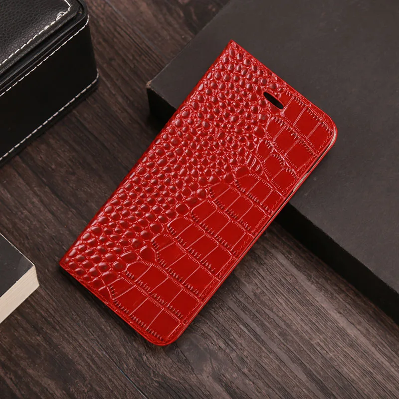 Red Чехол для телефона для samsung Galaxy S7 край S8 S9 S10 Plus Note 9 8 10 A20 A30 A50 A70 для карт и узором «крокодиловая кожа» чехол для A5 A7 A8 J5 J7 - Цвет: Red