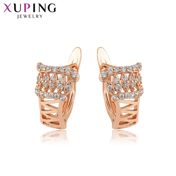 

Xuping Fashion Earrings New Design High Quality for Women Rose Color Plated Charm Jewelry Geometric Gift 80296