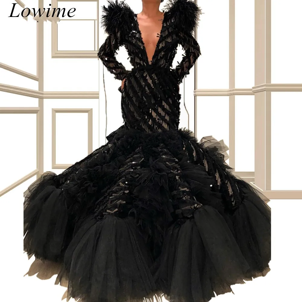 Middle-East-Black-Formal-Evening-Dresses-2019-Long-Deep-V-Neck-Special-Evening-Gowns-Arabic-Robe