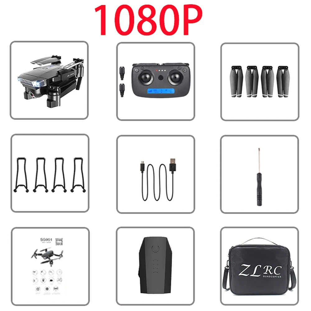 Дрон SG901 4K Rc камера HD 1080P WiFi fpv Дрон с Квадрокоптер с камерой полета 20 минут следования за мной Дрон камера Дрон квадрокоптер с камерой профессиона квадрокоптер с камерой квадракоптер квадрокоптер - Цвет: 1080P backpack
