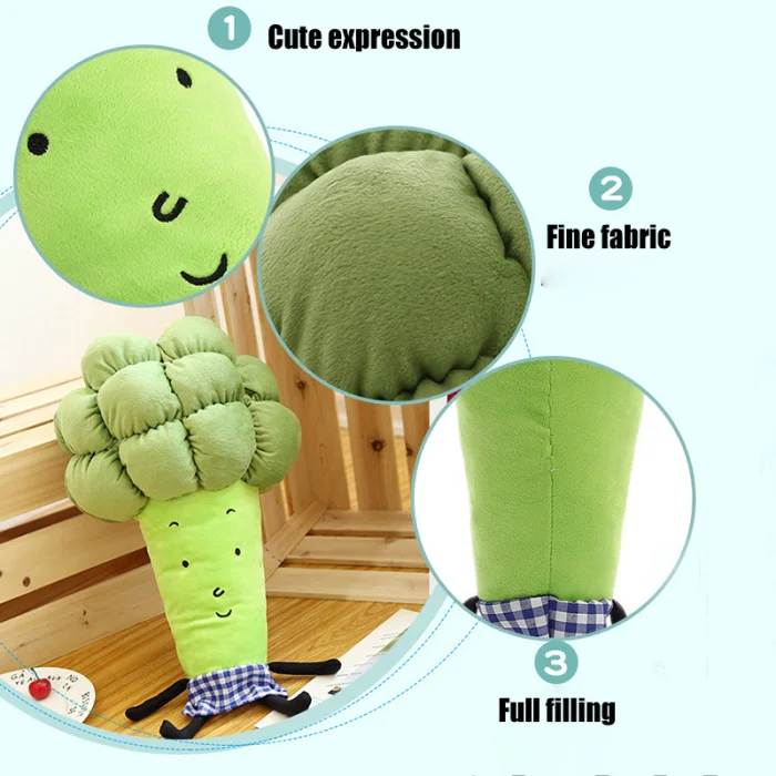 Cute Multi-functional Pillow Vegetable Broccoli Plush Toys Soft Comfortable Pillows FJ88