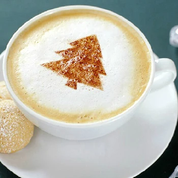 

New New 8pcs Plastic Fancy Coffee Printing Model Cafe Foam Spray Template Barista Stencils Decoration Tool 130 x 85mm