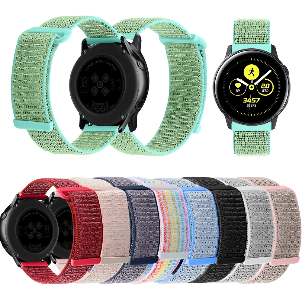 Для отдыха нейлоновый ремешок для часов samsung Galaxy Watch Active Smartwatch ремешок для часов браслет для Amazifit спортивные умные часы ремешки ремешки для смарт часов
