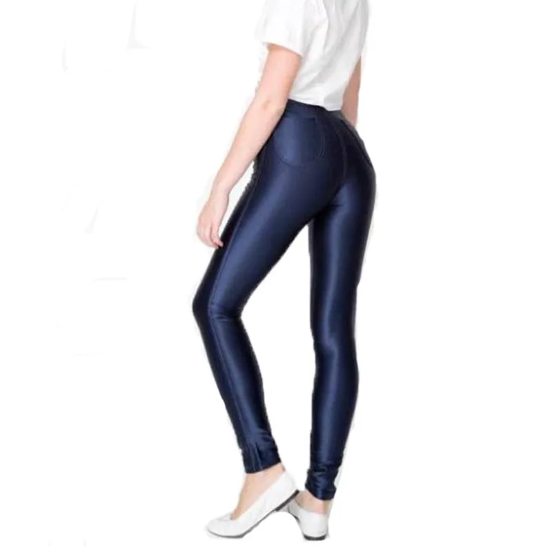 American Style Pencil Pants Shiny Disco Pants High Waist Women 'S Trousers Leggings Pants