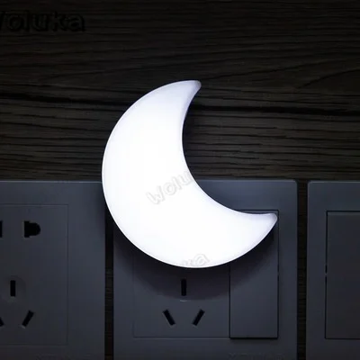 light control 10pcs/lot Cartoon LED Night Light AC110-220V Light Control Wall Lamp With US Plug For Kid/Baby Bedroom Bedside Lamp CD50 W05 - Color: light control