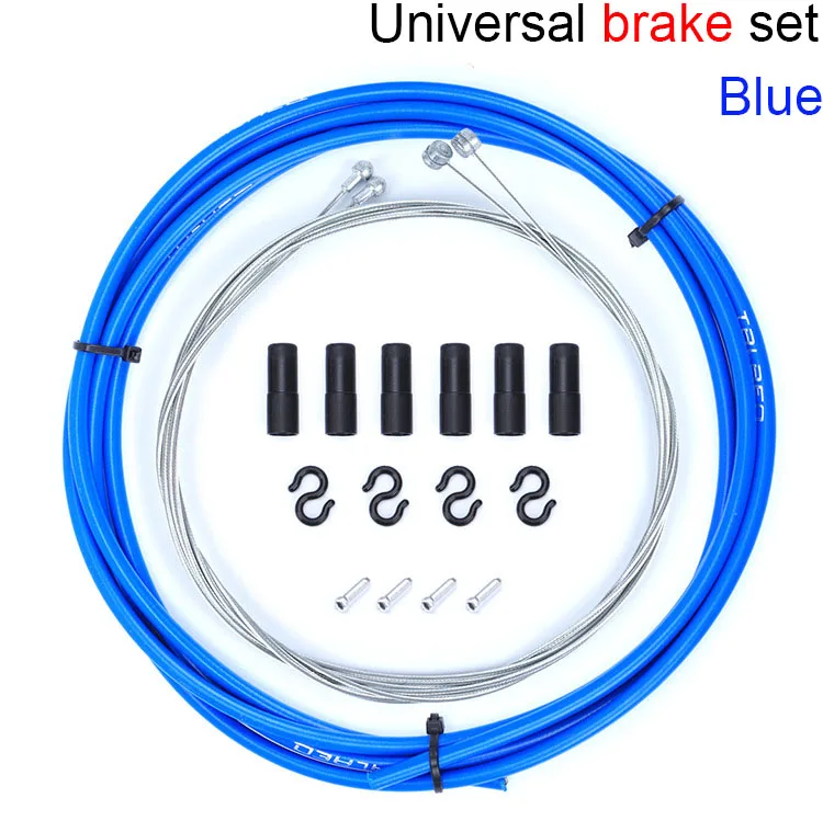 Brake Set Blue Велосипедный Тормоз/трос переключения и корпус группы наборы для MTB велосипеда дорожный велосипед переключения передач переключатель/тормоза наборы провода трубки линии шланг - Цвет: Brake Set Blue