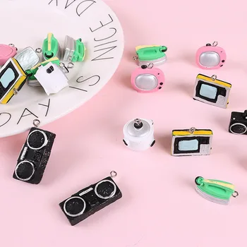 

10pcs Funny Charms Earring Jewelry Finding Resin Recorder Radio Electric Iron Television Craft Charm Making Accessories P50
