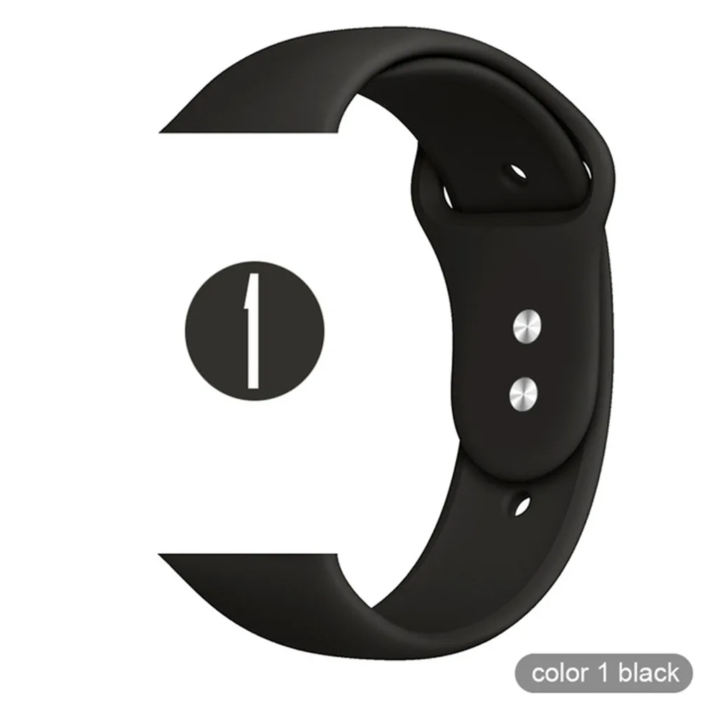 Какой ремешок для Apple Watch, ремешок, браслет серии 1 2 3 4 5, мягкий силиконовый сменный ремешок для iWatch 38 мм 40 мм 42 мм 44 мм - Цвет: 1