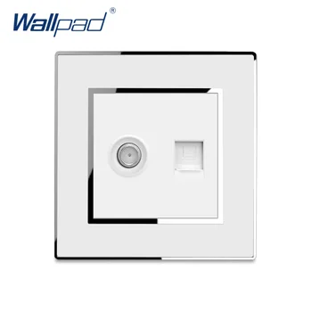 

SAT and Data Socket Ethernet RJ45 CAT6 Wallpad Wall Computer Network Outlet Mirror Acrylic Panel