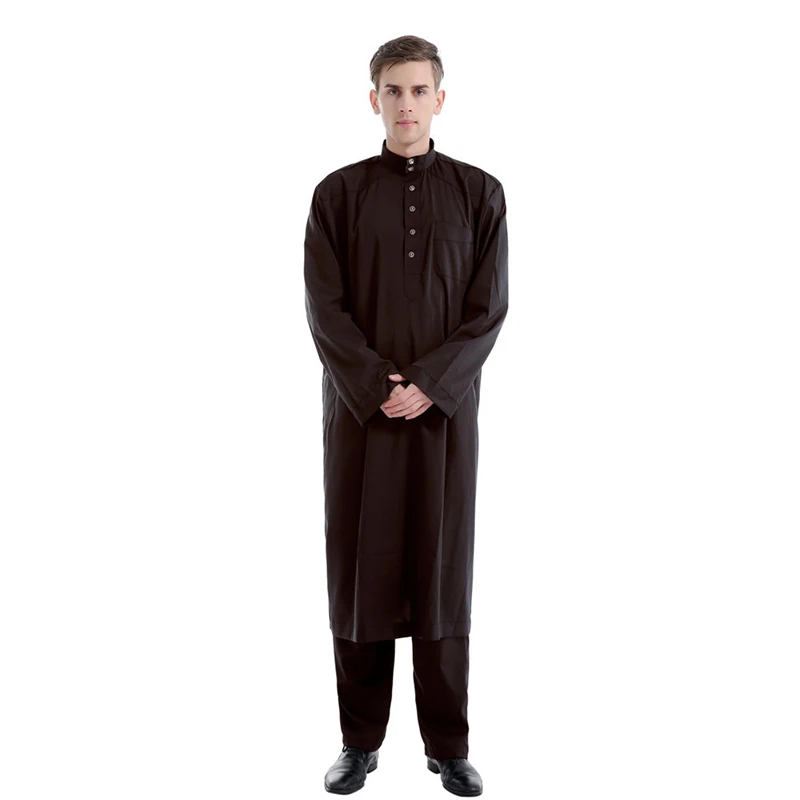 Модная мусульманская одежда мужские включает топ + штаны ropa musulmana hombre курта для