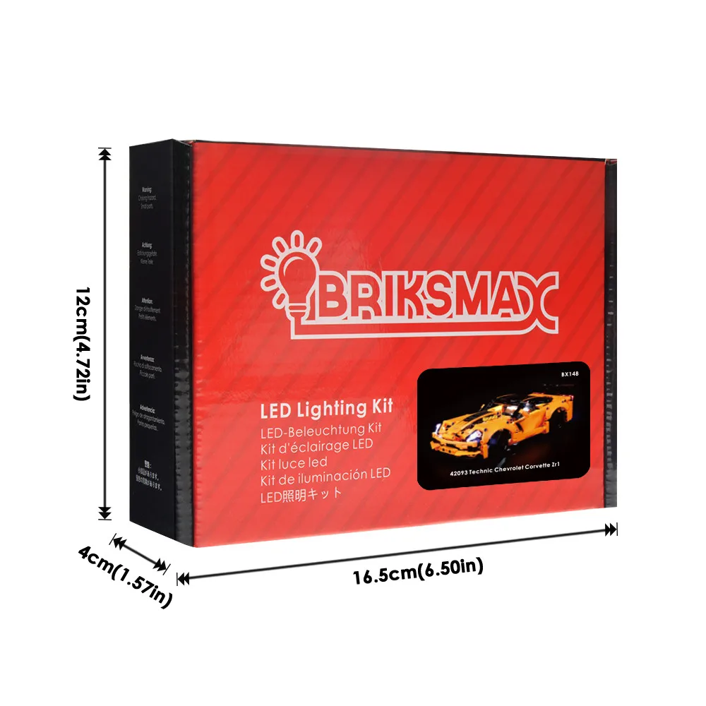 BriksMax комплект освещения для серии Technic Chevrolet Corvette ZR1 строительные блоки, совместимые с 42093(не включают модель - Цвет: Briksmax Light Set