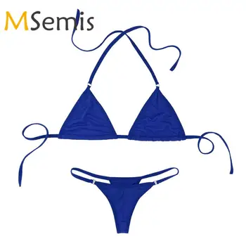 

Women's Mini Bikini Swimsuit Monkini Micro Bikini Set Lingerie Swimming Suit Mini Bra Top with G-String Thong Underwear Swimwear