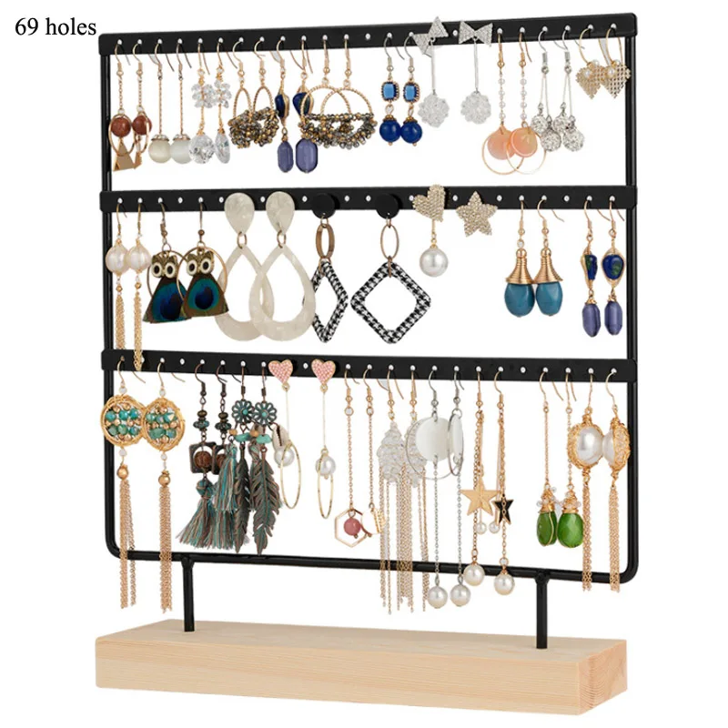Earrings Holder 24/44/36/69/88/144 Holes Jewelry Display Stand for Woman Earrings Pendant Bracelet Jewellery Rack Box Wholesale