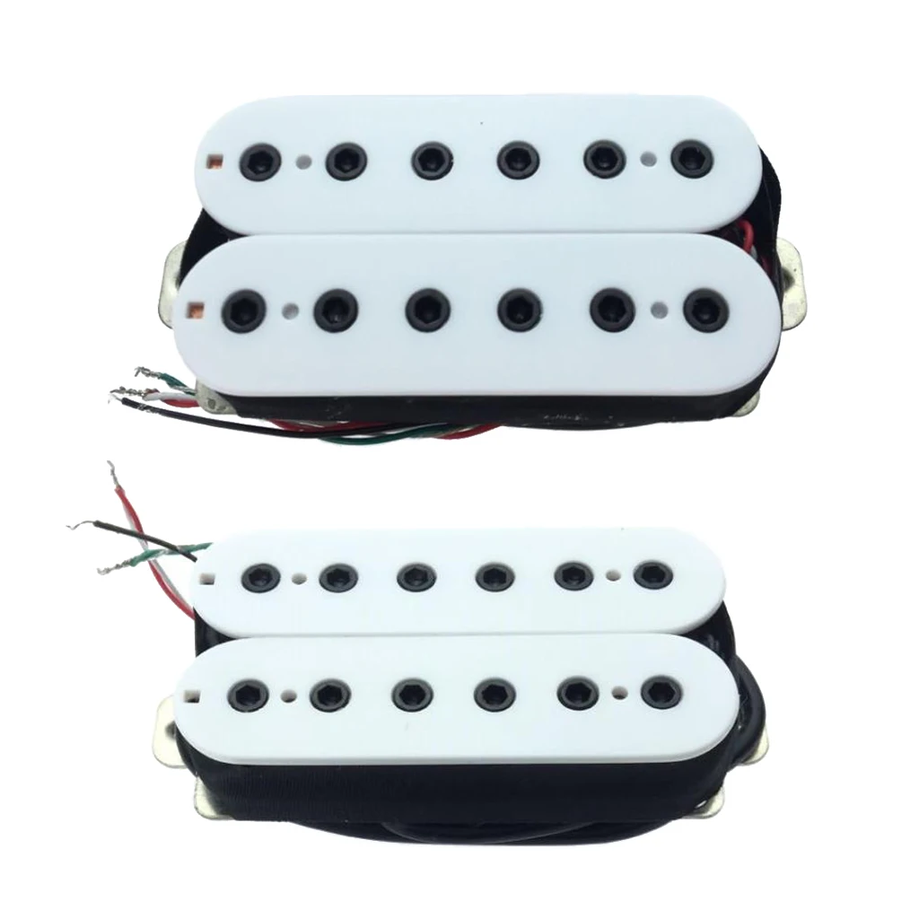 Premium Electric Guitar Pickups Humbucker Double Coil Pickup Set, 6 Strings, White