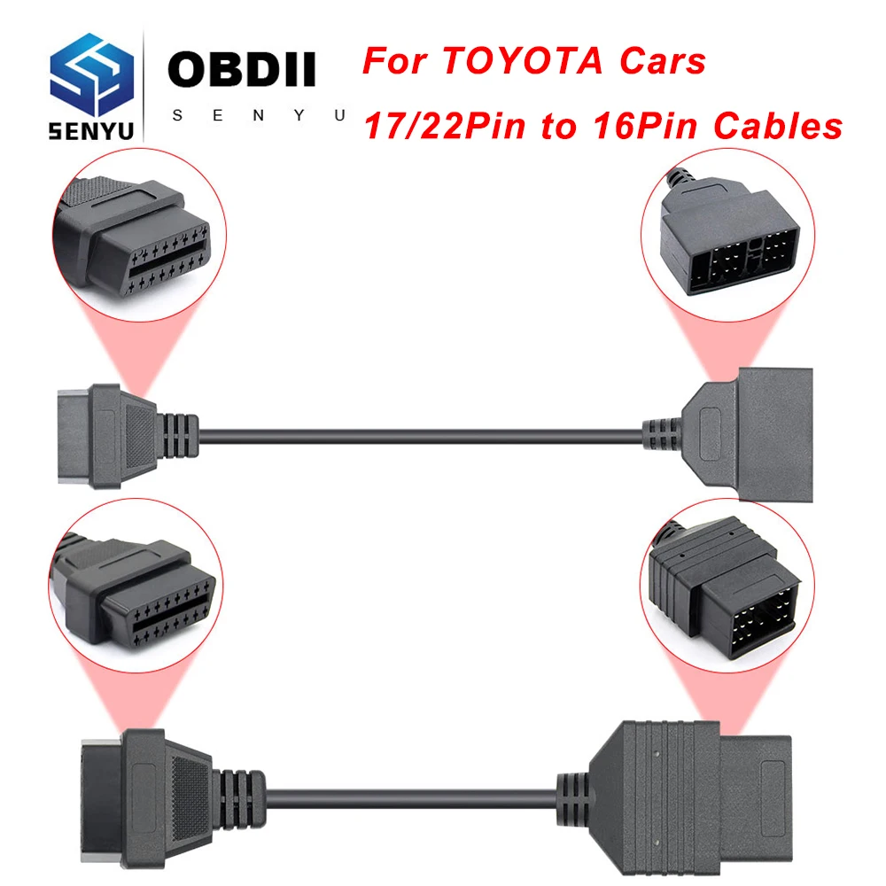 Для Toyota 17/22 Pin OBD в OBD2 16Pin коннектор адаптер для MINI VCI J2534 Tis Teachstream OBD 2 OBD2 автомобильный диагностический инструмент