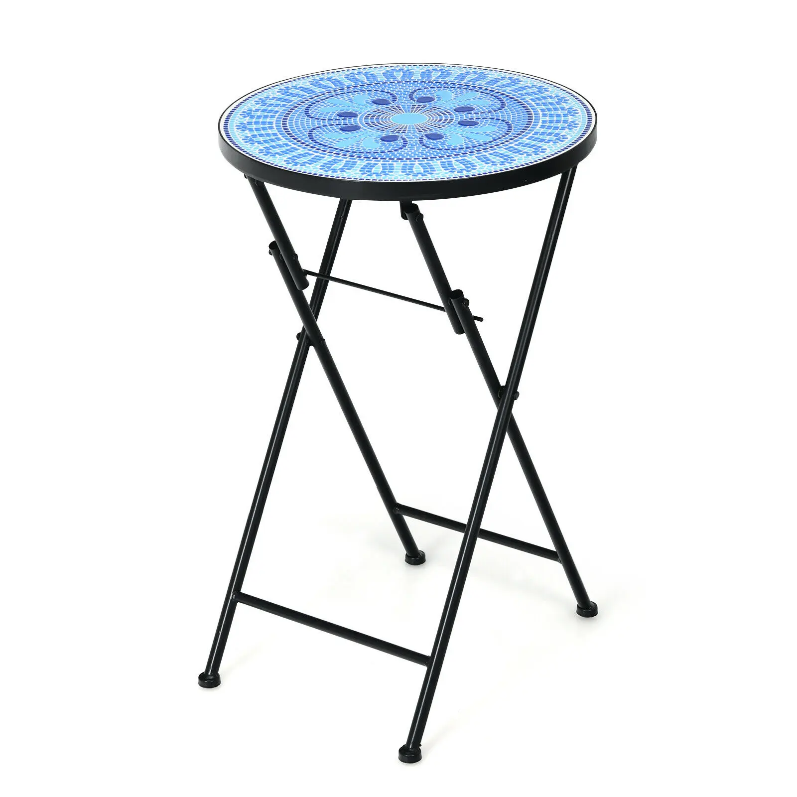 costway-folding-mosaic-side-table-accent-table-bistro-end-table-light-blue