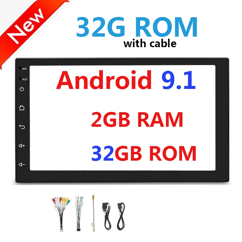 Android 8,1 7 дюймов 2 Din HD FM авто радио Мультимедиа Стерео 2Din Bluetooth зеркало, Gps, Wi-Fi, 45 - Цвет: 9.1 2 32
