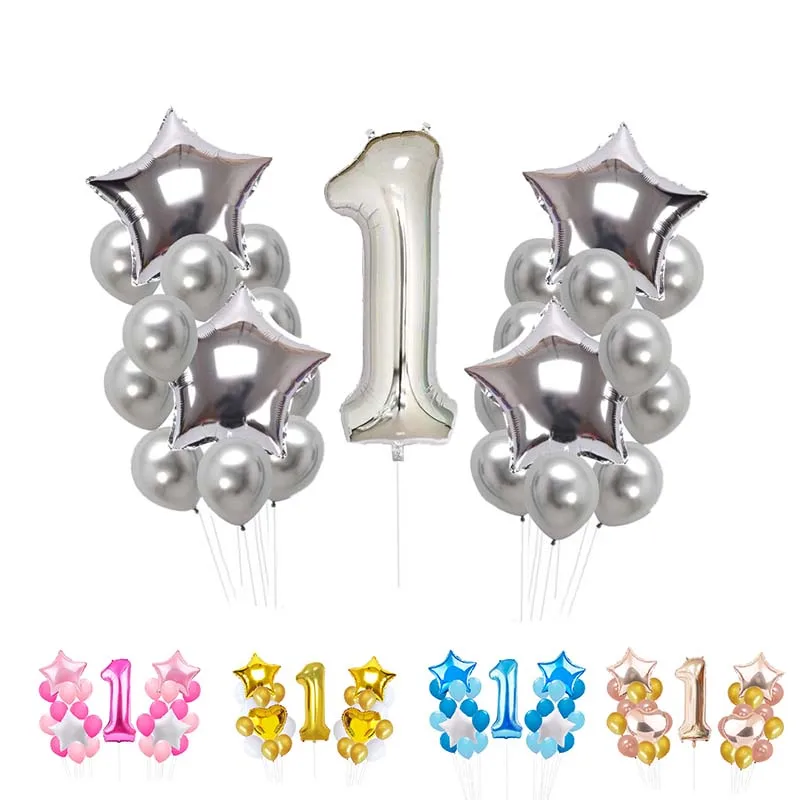 2019 Новые Детские первый день рождения номер 1 мальчики девочки воздушные шары с