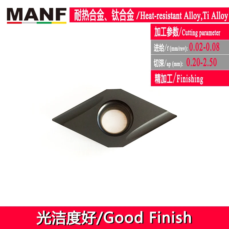 WS2130P(Ni.Ti Alloy) MANF твердосплавный инструмент для обработки деталей вращения вставки DCGT070204 токарные инструменты Токарный станок Режущий Станок с ЧПУ Вставки лезвия Sdjcr1010h07 внутренние токарные инсетры - Color: WS2130P(Ni.Ti Alloy)