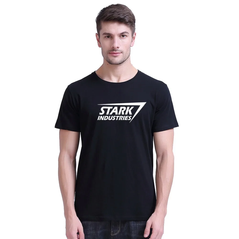 Men T-Shirts Marvel Avengers Stark Industries Customized 180 Gsm Combed Fashionable Camisa Letters Shirts Top Quality