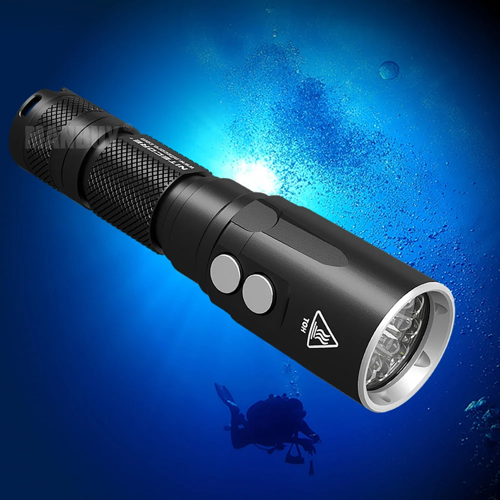 NITECORE DL20+ Зарядное устройство+ IMR18650 2500 мА/ч, 35A Перезаряжаемые Батарея 1000LM флэш-светильник для подводного плавания светильник 100M водонепроницаемый