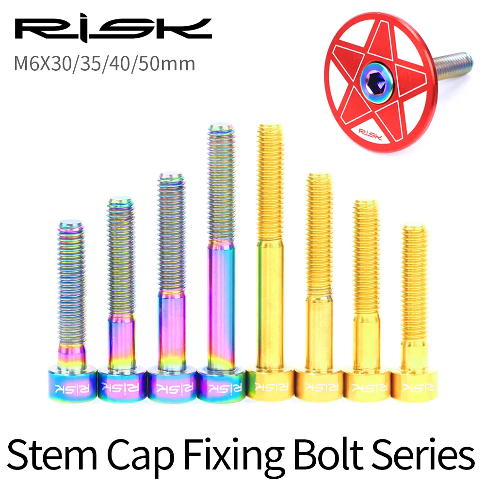 Титановые болты с риском M6 x 30 35 40 50 мм шестигранный ключ MTB дорожный велосипед коническая головка винт подвесной стержень для велосипеда крепежные болты Радужное золото