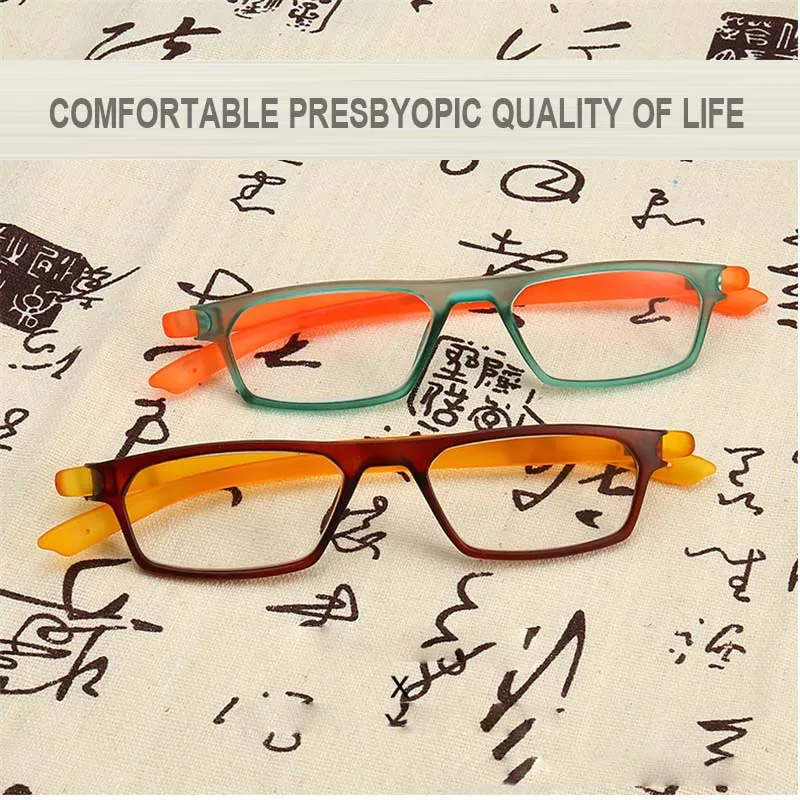 Reading Glasses For Men/Women Rectangular Mix Color Frame Rectangular Presbyopic Spring Hings With Diopter +1 +1.5 +2 +2.5 +3 2