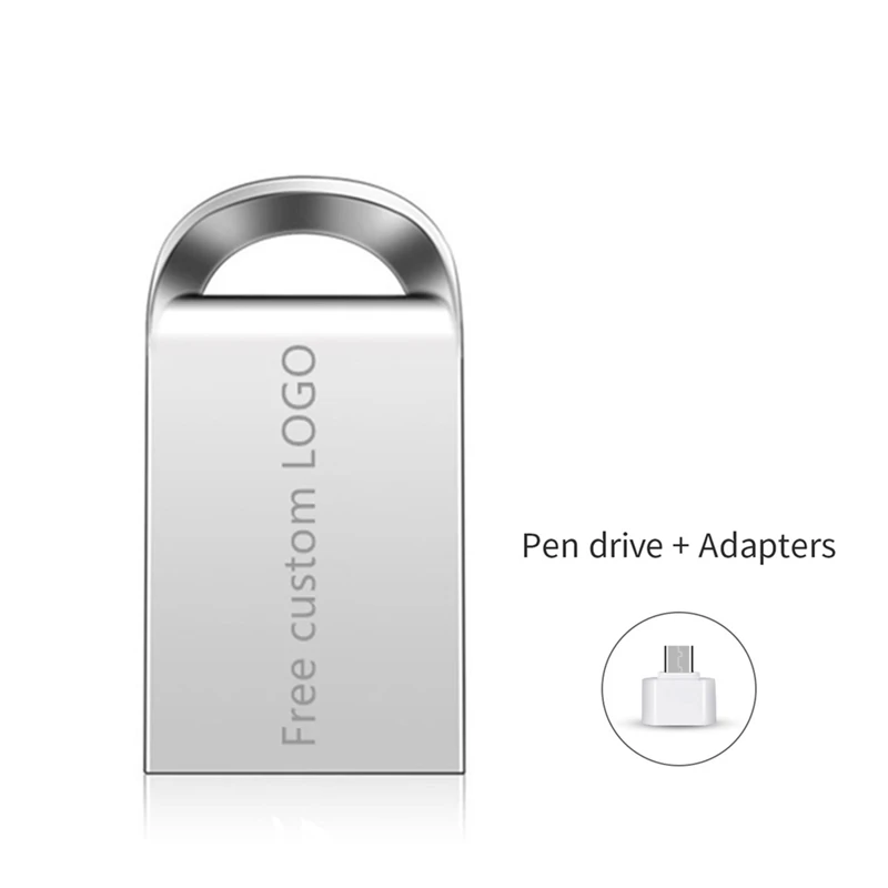 Флеш-накопители 128 ГБ флэш-накопитель 64 Гб Водонепроницаемый ключ Usb 2,0 16 usb-флэш, совместимо с ПК и смартфоном флеш-накопитель 32GB флэш-карта памяти 8 ГБ 4 ГБ Бесплатный Пользовательский логотип - Цвет: Silver