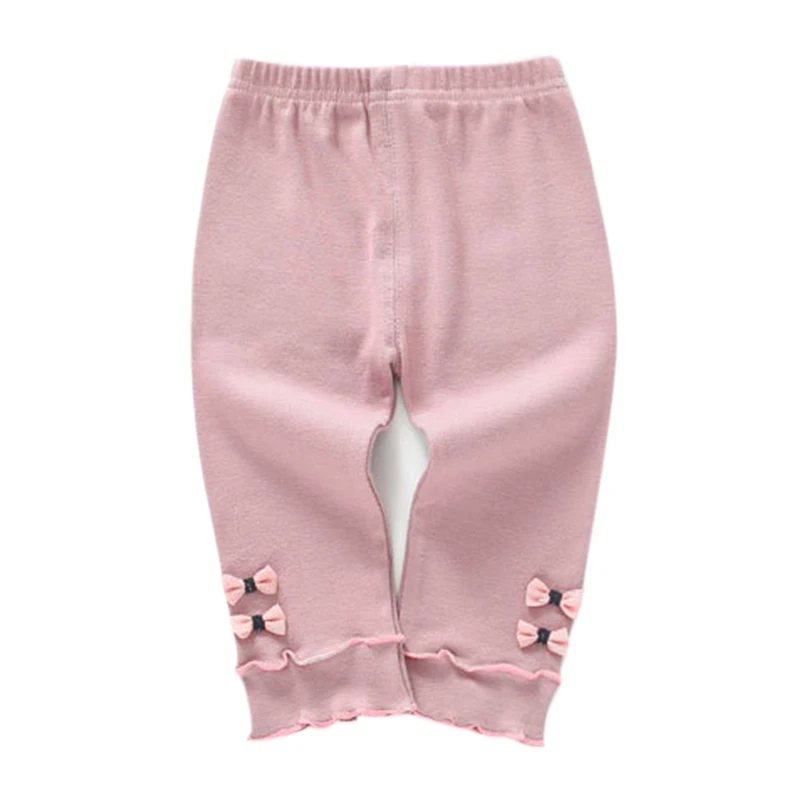 Фиолетовый New Style Spring Autumn Baby Kids Girls Cotton Double Bowknot Leggings Cute Comfortable Solid Color High Quality Leggings - Цвет: Фиолетовый
