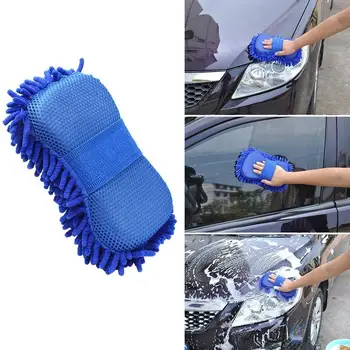 

Superfine Fiber Coral Velvet Car Washing Sponge Gloves Creative Design Microfiber Soft Car Cleaning Brushes With Elastic Belt