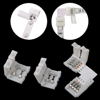 

4 Pin LED Connector L Shape Corner Quick Splitter Right Angle 10mm 5050 RGB LED Strip Light