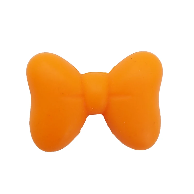 Orange Chenkai 50 шт. бант силиконовые бусины BPA бесплатно Милые силиконовые соски для младенцев DIY Детская жевательная для прорезывания зубов Изготовление ювелирных изделий подарок - Цвет: Orange