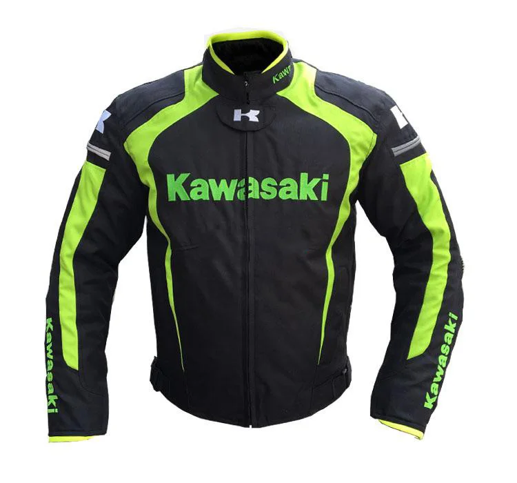 Один комплект мотоциклетная куртка с брюками для Кавасаки гоночный командный непромокаемые брюки с теплой подкладкой - Цвет: only jacket