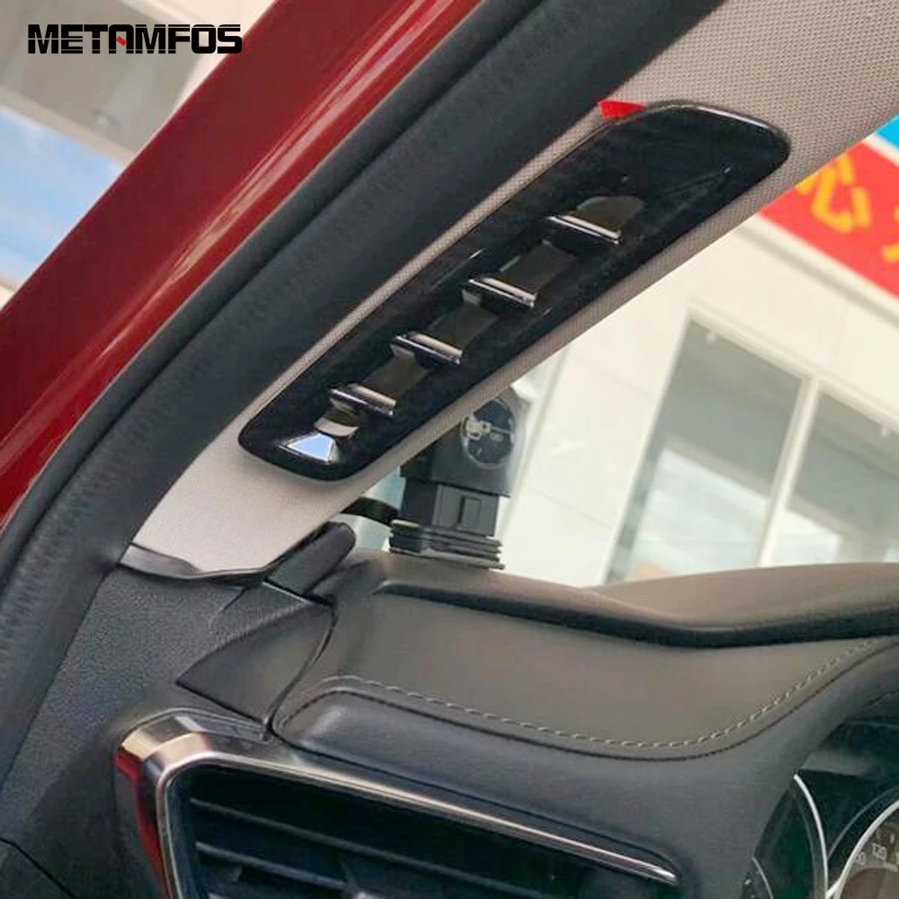 For Mazda 6 Atenza 2019 2020 Front Upper Air Condition Vent Outlet Cover Trim Carbon Fiber Decorate Frame Inner Car Accessories |