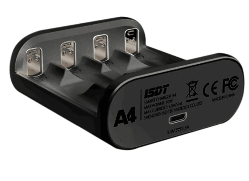 Новое ISDT A4 10 Вт 1.5A AA AAA зарядное устройство для аккумулятора постоянного тока интеллектуальное зарядное устройство для батареи 10500 12500 - Цвет: Черный