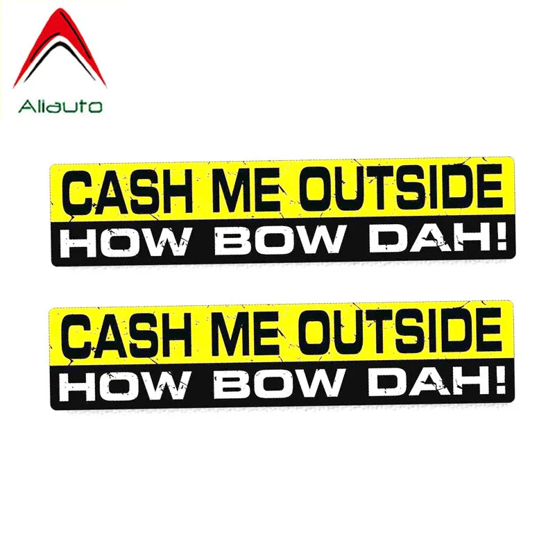 Aliauto 2 X Autoadesivo Auto Divertente Cash Me Al Di Fuori Come Arco Dah Accessori In Pvc Della Decalcomania Per Mercedes Honda Toyota Volkswagen,15C