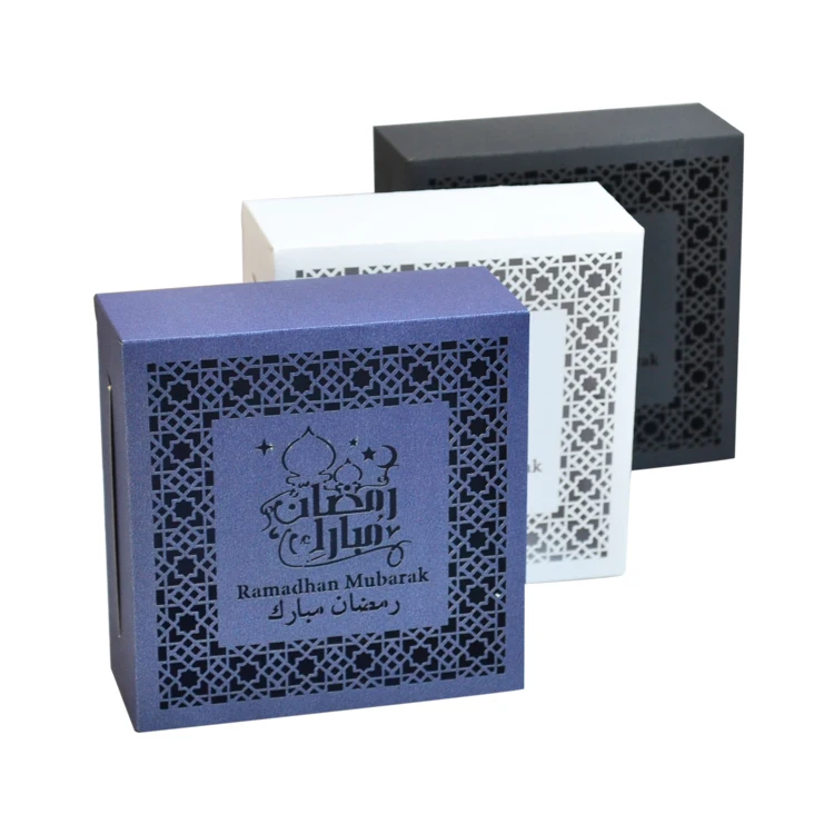 12x12x5cm Large Size Laser Custom Design Ramadan Eid Favor Cake Boxes