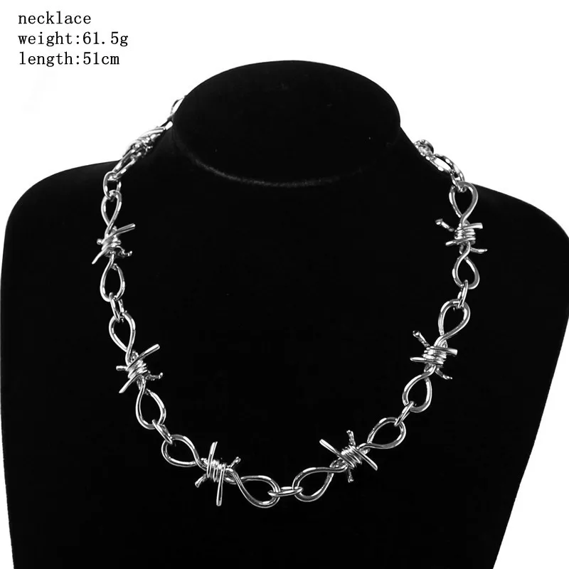 Gothic Wire Brambles Necklace Women Hip-hop Punk Style Barbed Link Chain Choker Gifts for Friends Collares de Moda