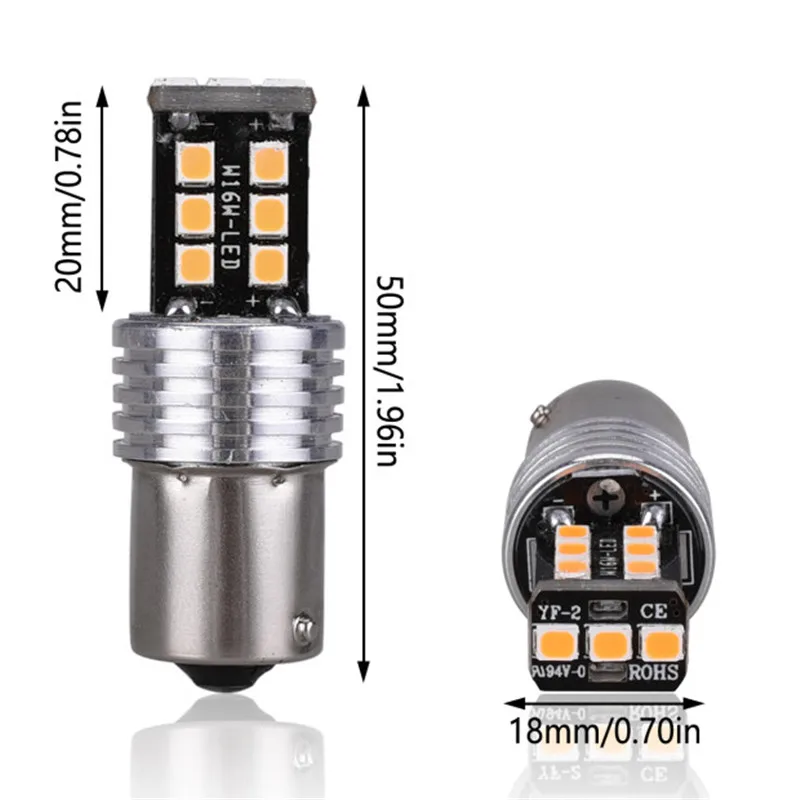 T15 W16W светодиодный 1156 BA15S BAU15S лампы 2835 15SMD Canbus 1157 BAY15D светодиодный светильник для автомобилей указатели поворота Реверсивный светильник 12V