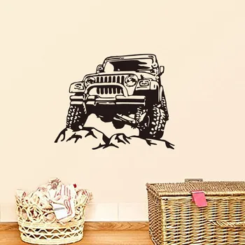 

Personalized Cartoon Off-road Mountain Racing Car Wall Stickers Decals for Kids Rooms Bedroom Living Room Home Decor YY223