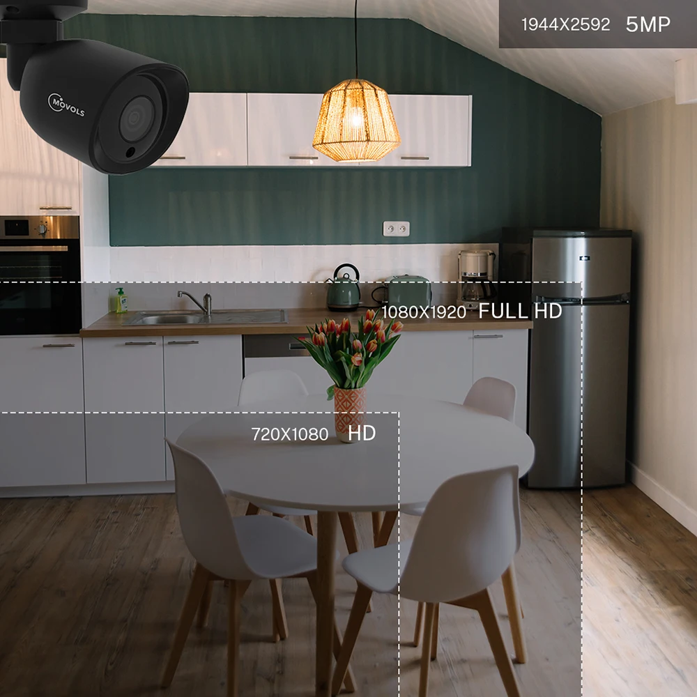 MOVOLS камера безопасности, уличная 5MP AHD камера 2592x1944 TVI/CVI/CVBS CCTV sony, цилиндрическая камера видеонаблюдения