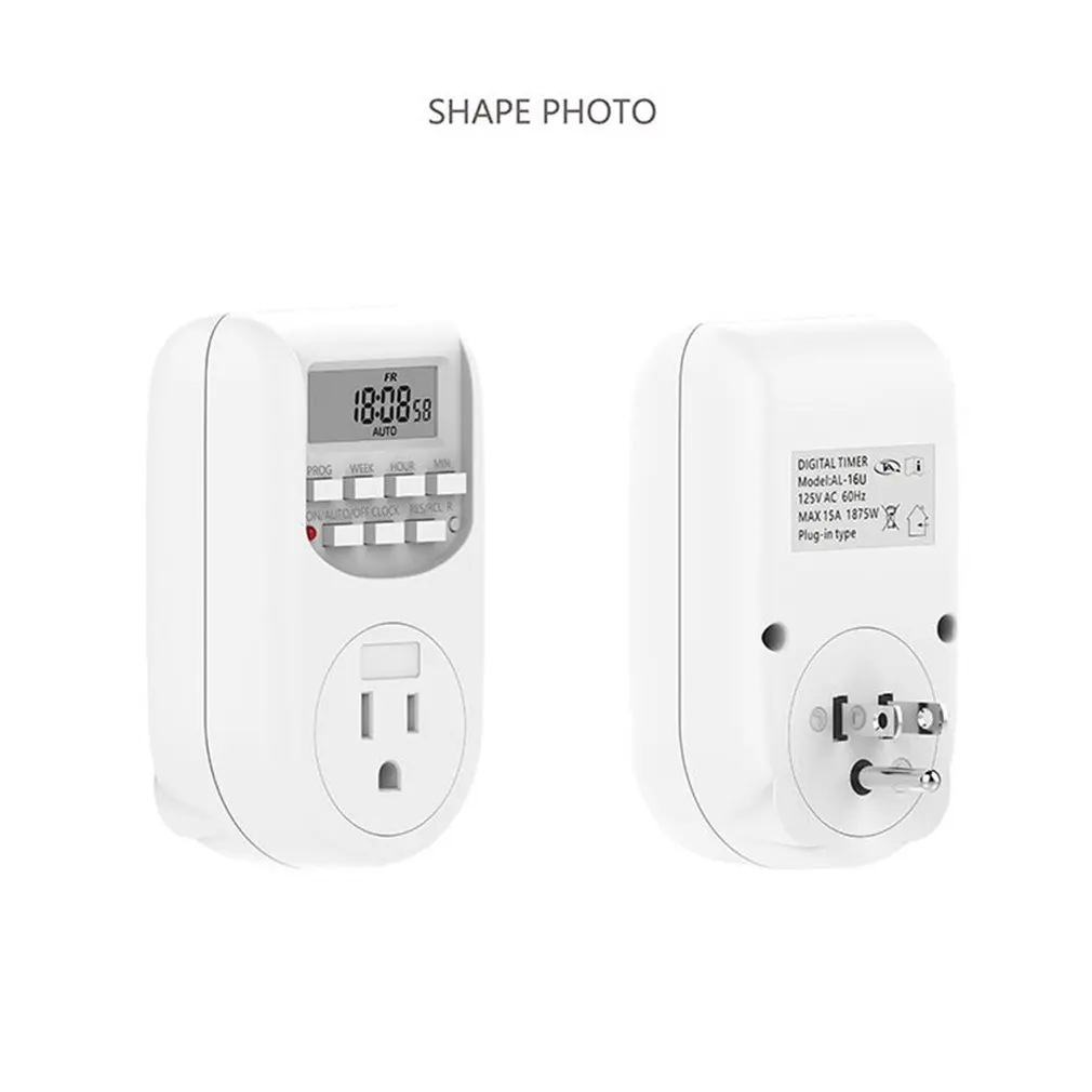 Еженедельный программируемый цифровой смарт-розетка вилка Таймер Время переключатель синхронизации розетка США Разъем для мобильного телефона батарея автомобиля