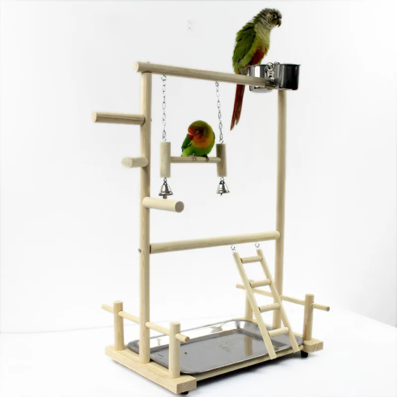 loros pájaro parque de juegos playground playstand parrot stand pájaros de madera posadero de juguete para gimnasio Fittoway Soporte para madera para pájaros parque de juegos 