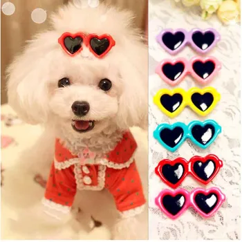 

10pcs/Set Pet Dog Bows Hair Clips Lovely Heart Sunglasses Hairpin Pet Dog Summer Grooming Headwear Pet Hair Accessories