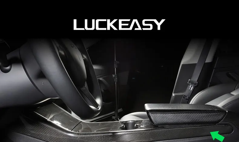 LUCKEASY Автомобильная накладка из углеродного волокна с боковым управлением для Tesla модель 3- Защитная пленка с боковым краем
