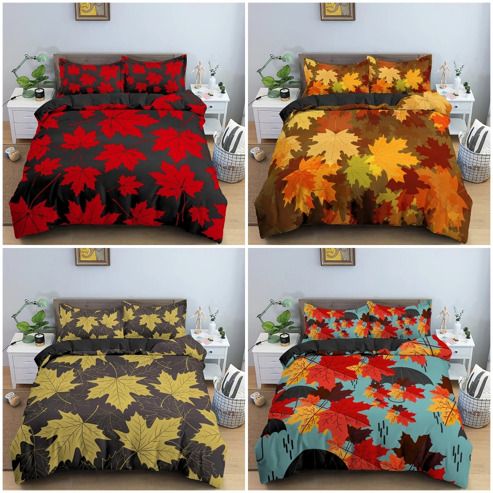 Красочные кленовые листья узор Постельное белье постельное осенний пейзаж