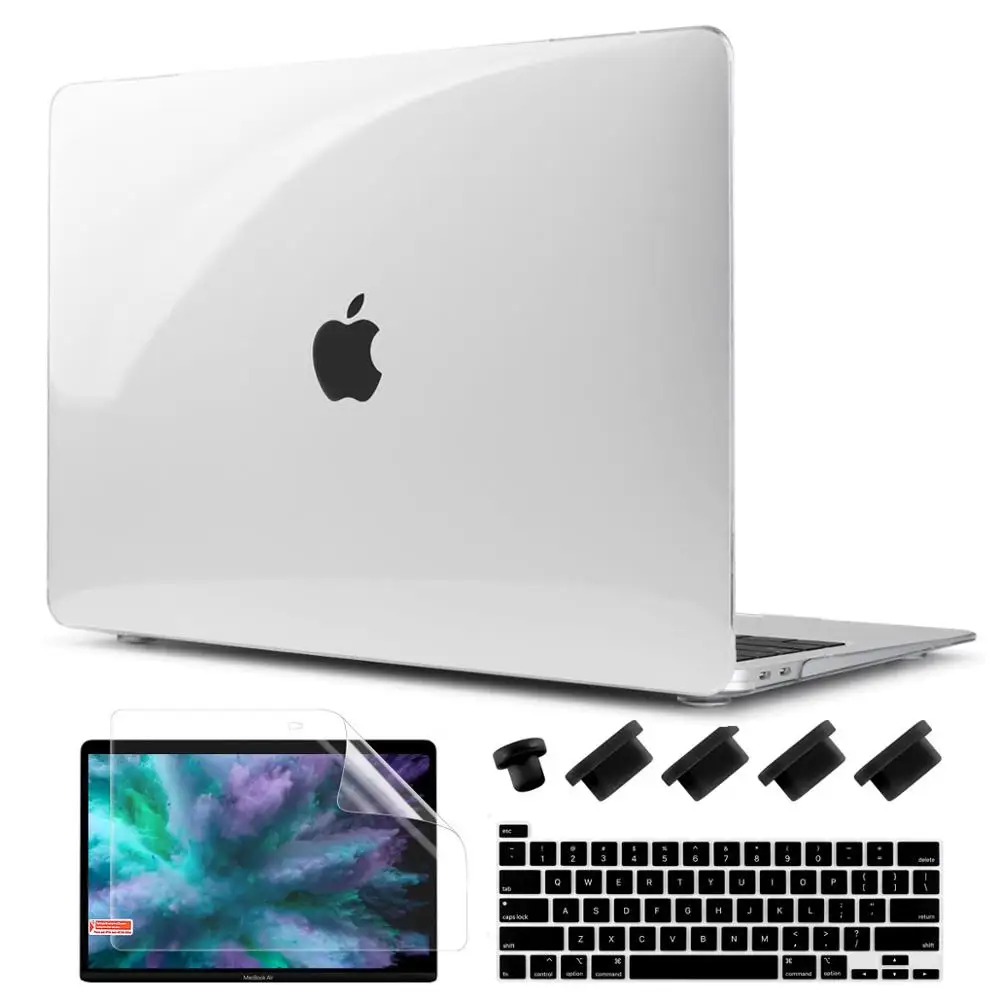 Прозрачный кристально чистый чехол для Macbook Air Pro retina 11 12 13 15 16 дюймов Touch Bar/Touch ID A2141 A1932 A1989 A2159