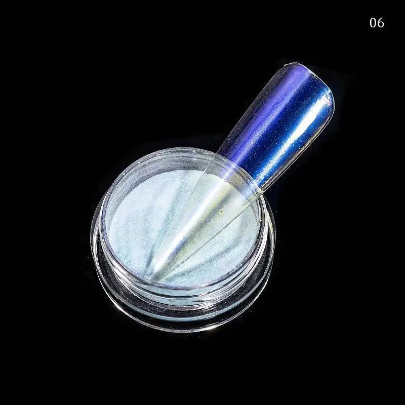 Holo Ice прозрачный порошок для Ногтей Сияющий порошок для ногтей блестящие украшения для маникюра пигмент Русалка хром пыль 0,2 г для украшения дизайна ногтей - Цвет: 06 Holo Nail Powder