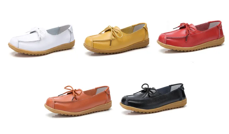 AH1805-2020 Spring Autumn Shoes Woman Genuine Leather Walking Flat Shoes Woman-1